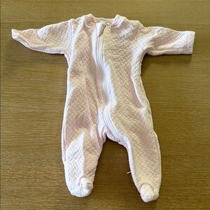 Kissy Kissy Light Pink Quilted Footie